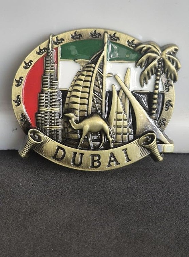 دي تي ديكتون مغناطيس ثلاجة معدني عادي من دي تي ديكتون، مغناطيس معدني ثلاثي الأبعاد بتصميم دبي للثلاجة، طاولة الدراسة، مكتب العمل، هدية فاخرة، أفضل قطعة ديكور منزلي لعشاق السفر، 7 × 6 سم، عبوة من قطعتين - Image 4